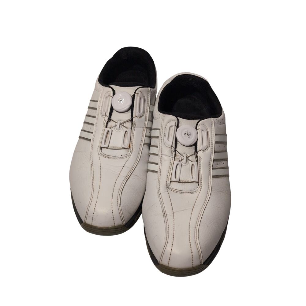 ADIDAS MEN'S 3-STRIPE WHITE GOLF SHOES SPIKED SIZE 10